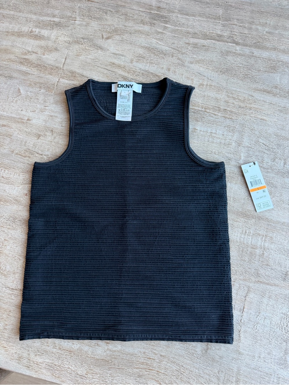 DKNY Black Ribbed Sleeveless Top